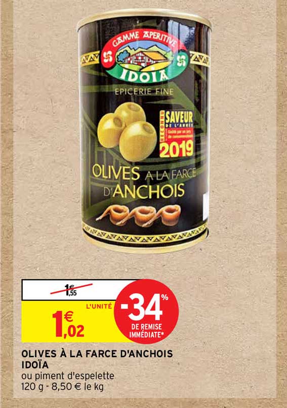olives à la farce d'anchois idoïa