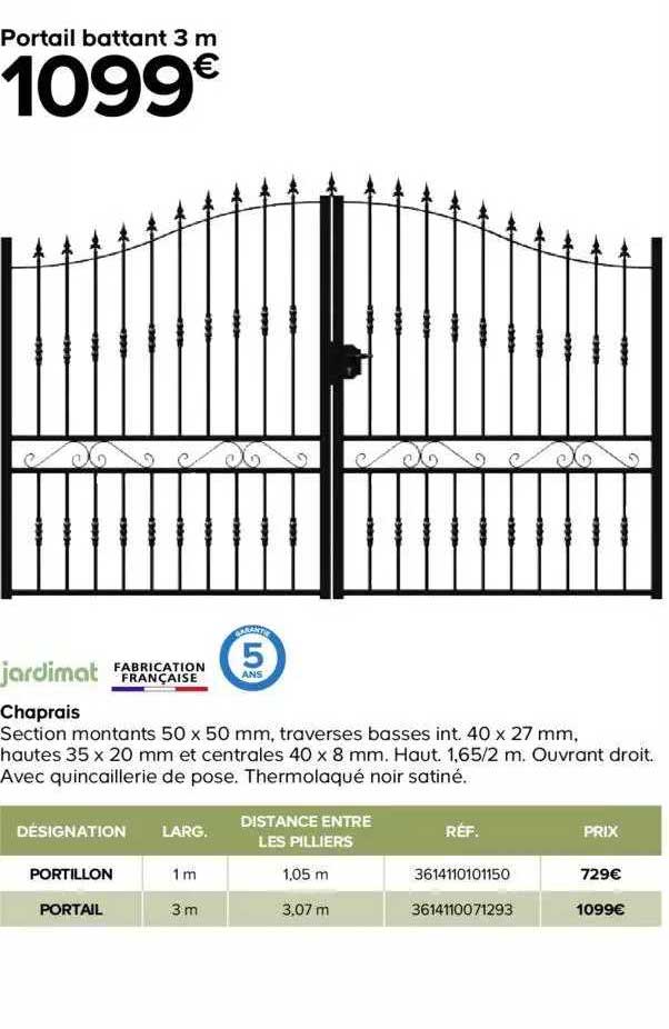 Portail Battant 3m Chaprais