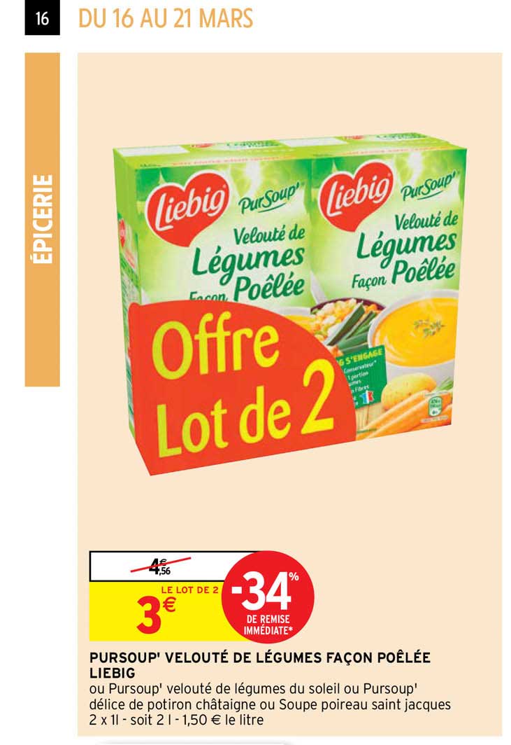 pursoup velouté de légumes façon poêlée liebig