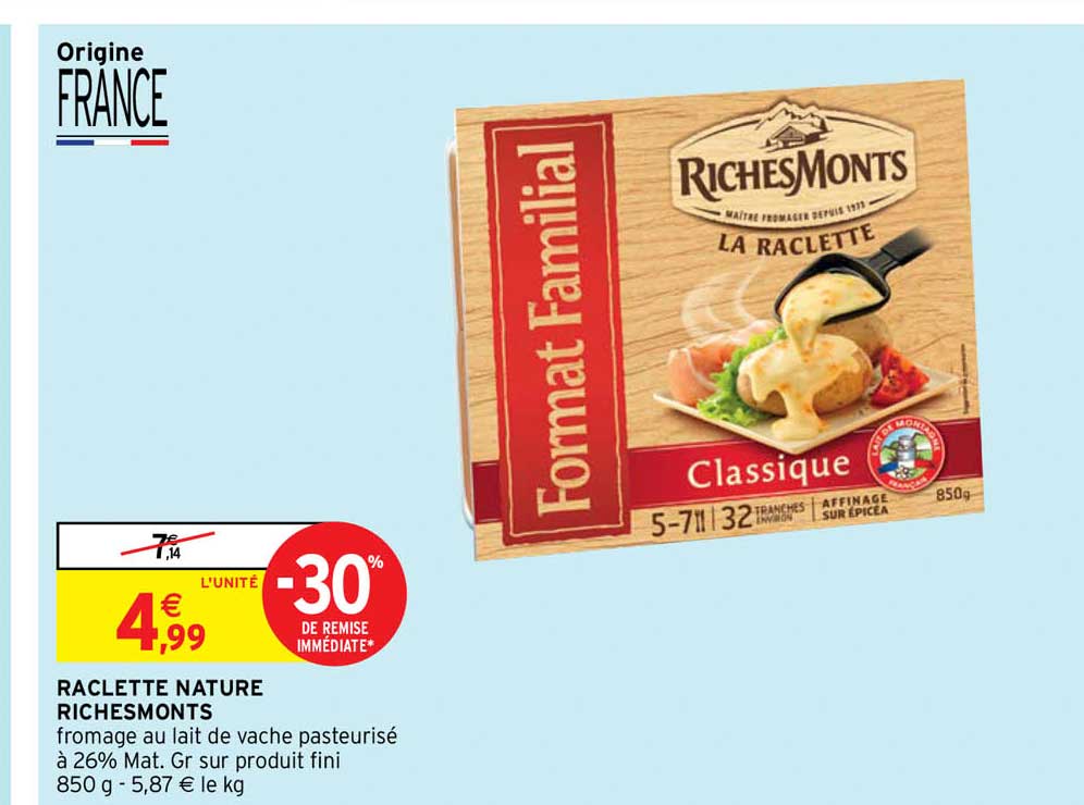 Raclette Nature Richesmonts