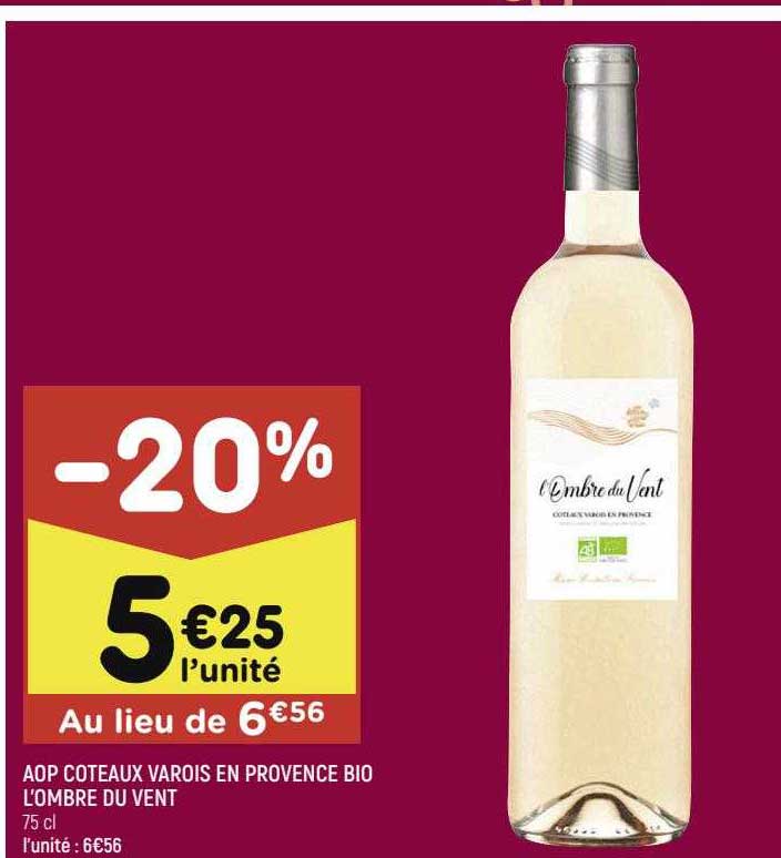 aop coteaux varois en provence bio l'ombre du vent