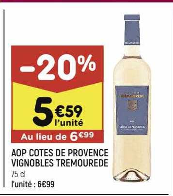 aop côtes de provence vignobles tremourede