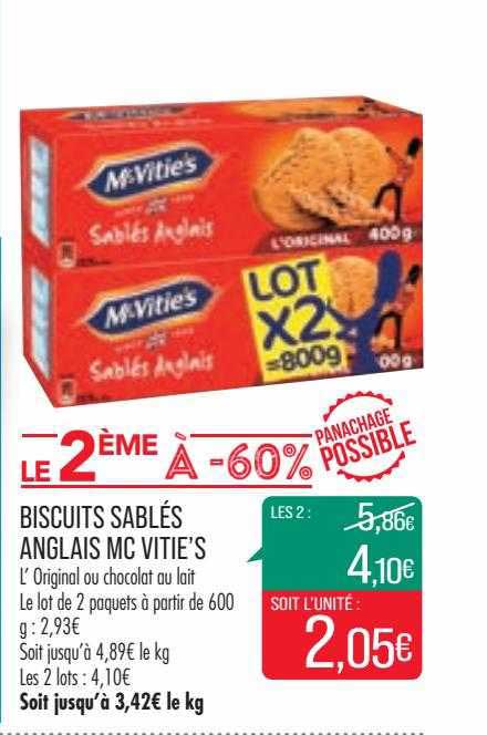 biscuits sablés anglais mc vitie's