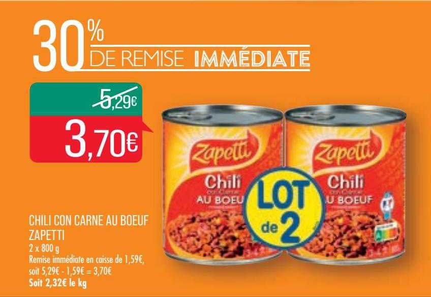 chili con carne au bœuf zapetti