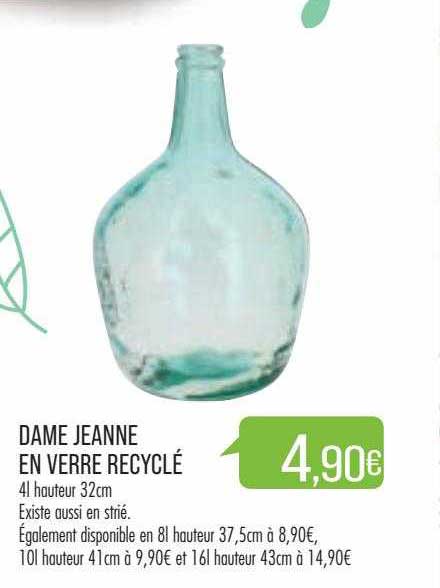 dame jeanne en verre recyclé