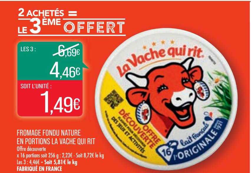 fromage fondue nature en portions la vache qui rit