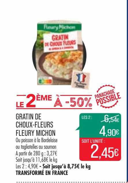 gratin de choux-fleurs fleury michon