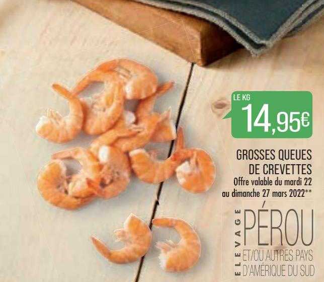 grosses queues de crevettes