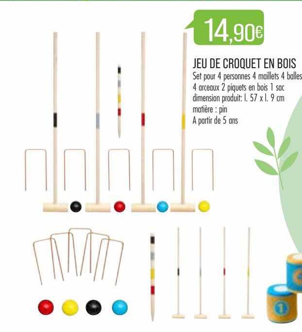 jeu de croquet en bois