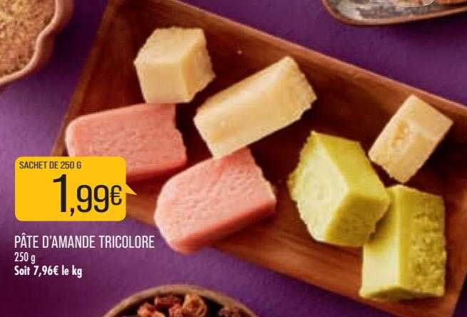 pâte d'amande tricolore