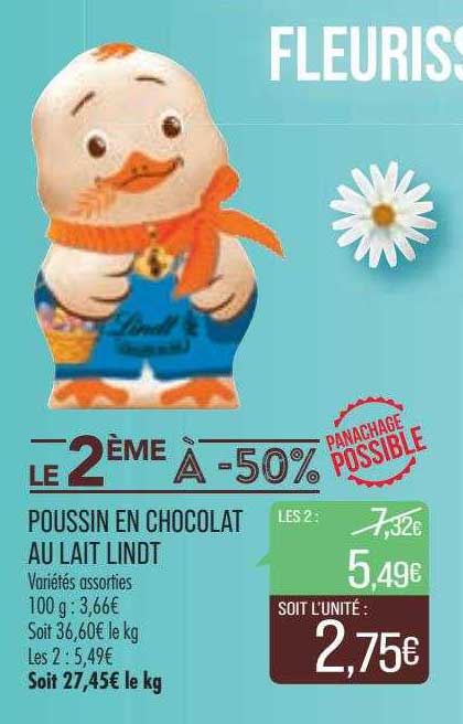 poussin en chocolat au lait lindt