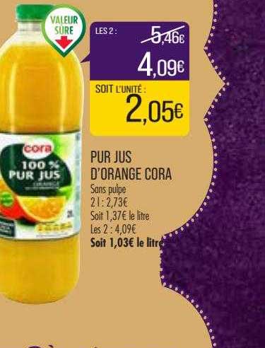 pur jus d'oranger cora
