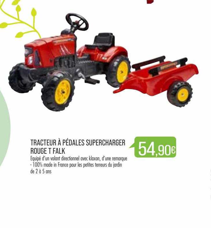 tracteur à pédales supercharger rouge t falk
