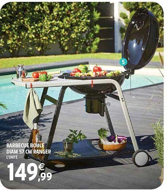 barbecue boule diam 57 cm ranger