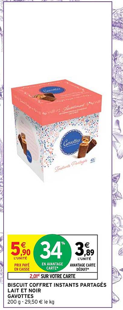 biscuit coffret instants partagés lait et noir gavottes