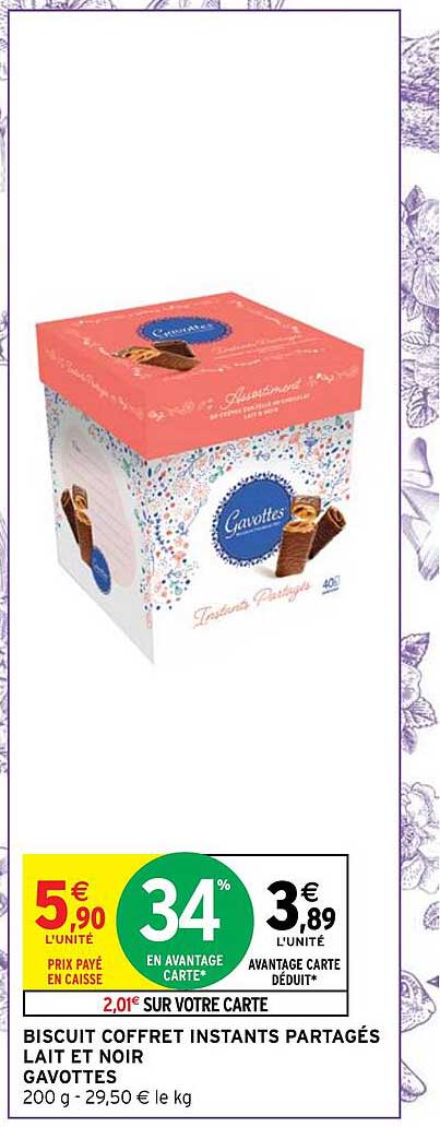 biscuit coffret instants partagés lait et noir gavottes