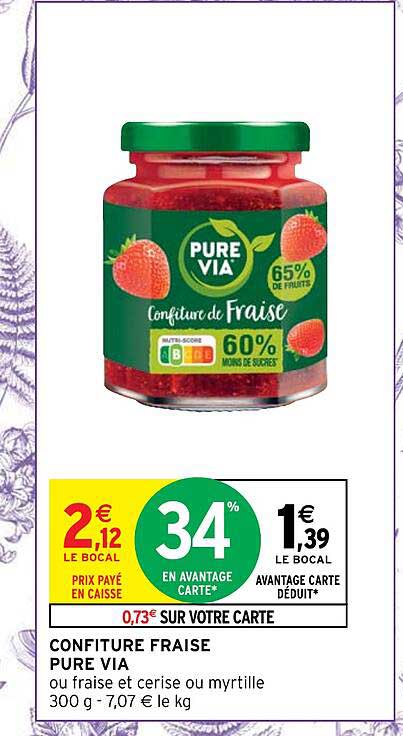 confiture fraise pure via