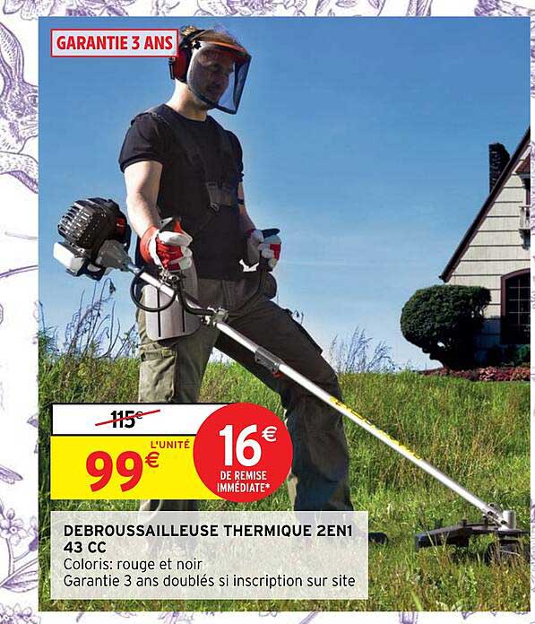 Débroussailleuse Thermique 2 En 1 43 Cc