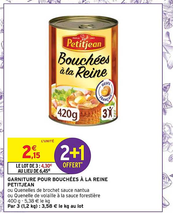 garniture pour bouchées à la reine petitjean