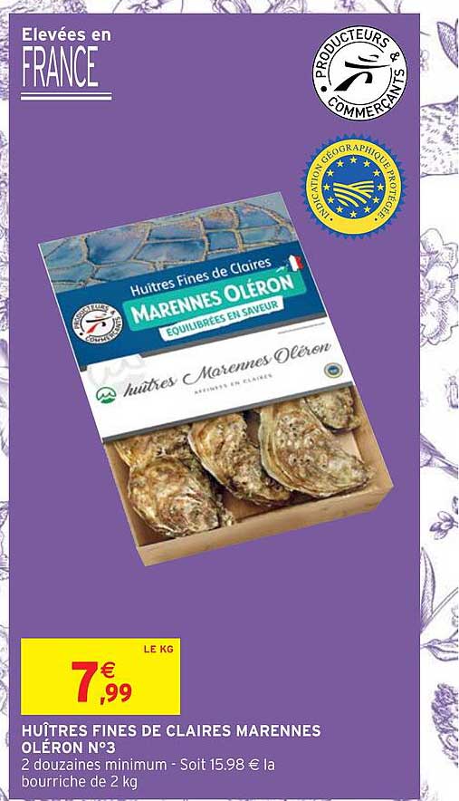 huîtres fines de claires marennes oléron n°3