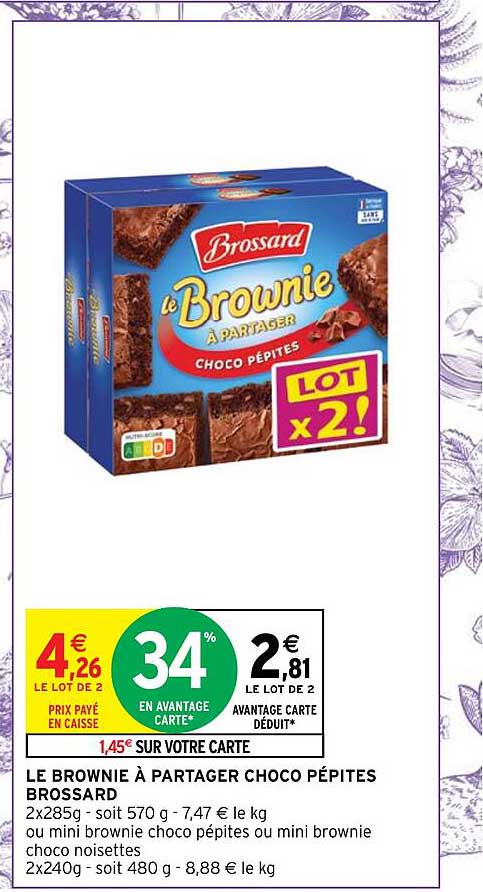 le brownie à partager choco pépites brossard