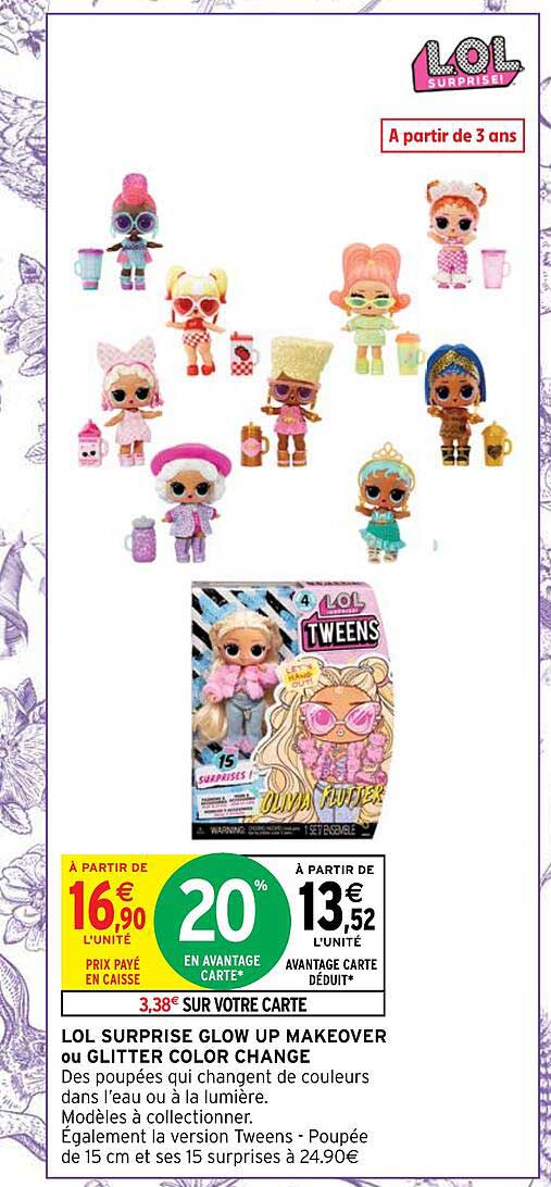 lol surprise glow up makeover ou glitter color change
