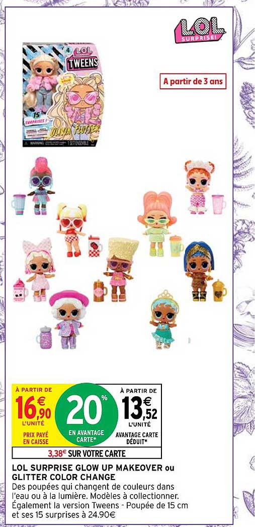 lol surprise glow up makeover ou glitter color change