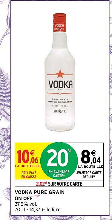 vodka pure grain on off