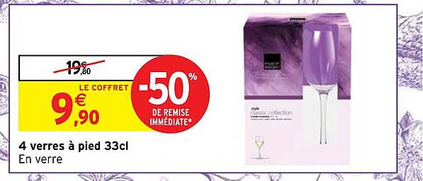 4 verres à pied 33cl