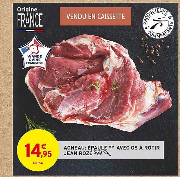 agneau : épaule** avec os à rôtir jean rozé