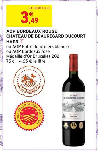 aop bordeaux rouge château de beauregard ducourt hve3
