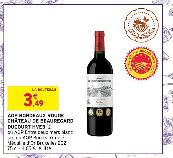 aop bordeaux rouge château de beauregard ducourt hve3