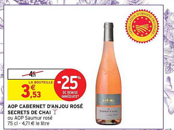 aop cabernt d'anjou rosé secrets de chai