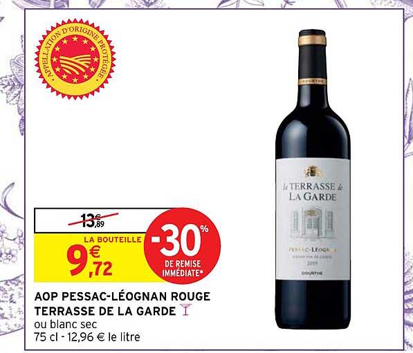 aop pessac-léognan rouge terrasse de la garde