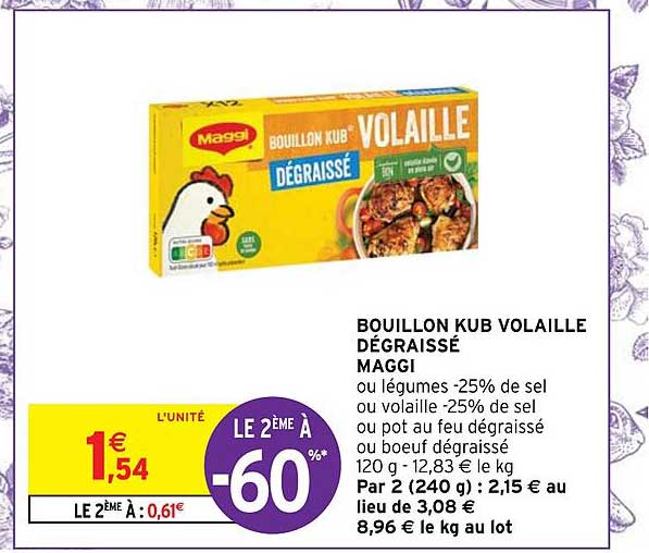 Bouillon Kub Volaille Dégraissé Maggi