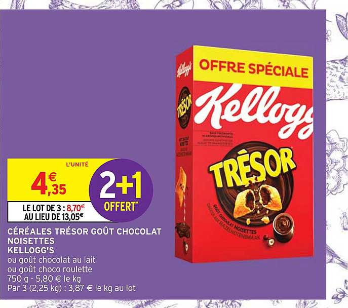 Céréales Trésor Goût Chocolat Noisettes Kellogg's