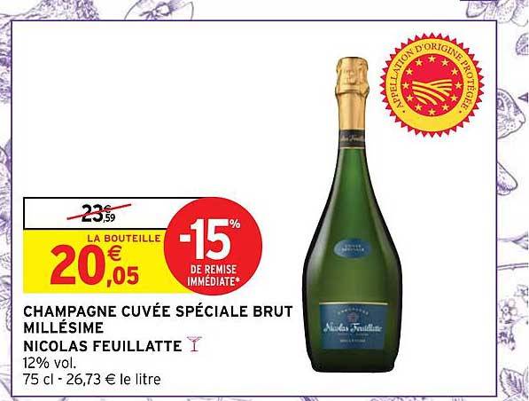 champagne cuvée spéciale brut millésimé nicolas feuillatte