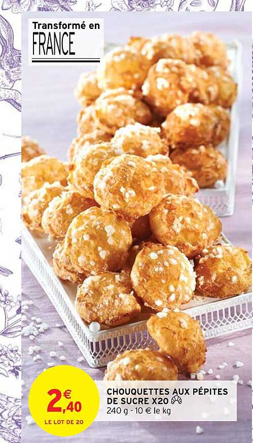 Chouquettes Aux Pépites De Sucre X 20
