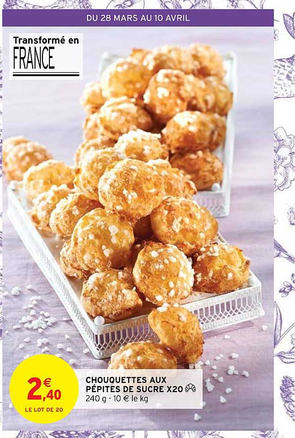 chouquettes aux pépites de sucre x20