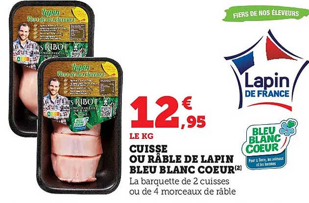 cuisse ou râble de lapin bleu blanc cœur