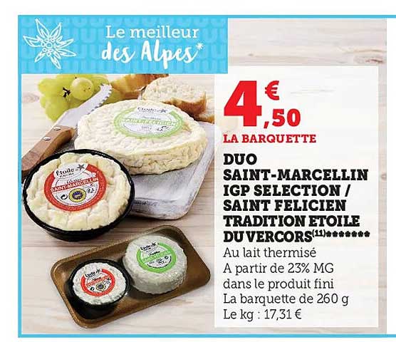 duo saint-marcellin igp sélection-saint félicien tradition étoile du vercors