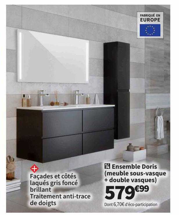 ensemble doris (meuble sous-vasque + double vasques)