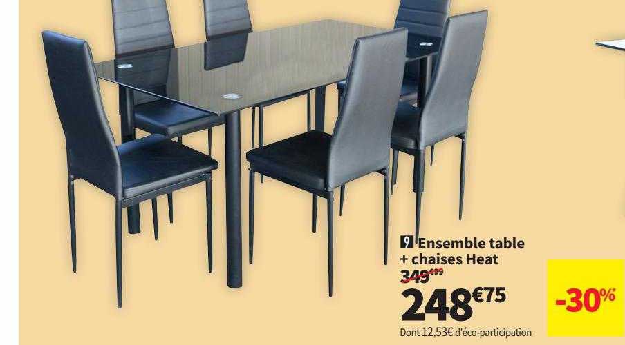 ensemble table + chaises heat