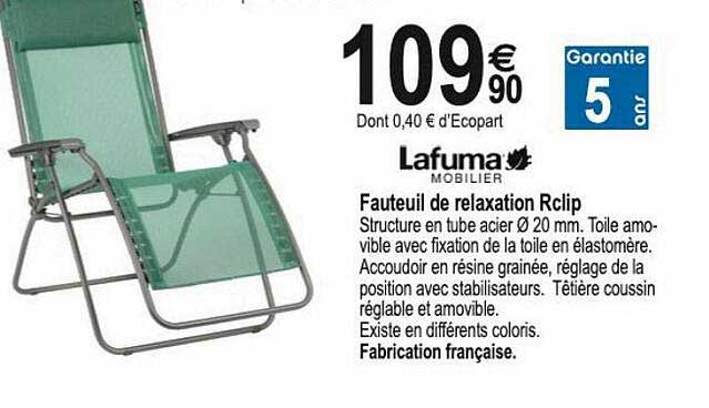 fauteuil de relaxation rclip lafuma mobilier