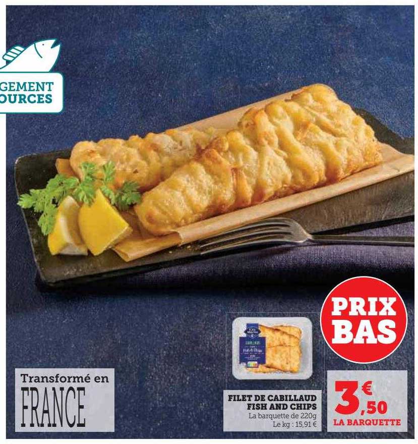 filet de cabillaud fish and chips
