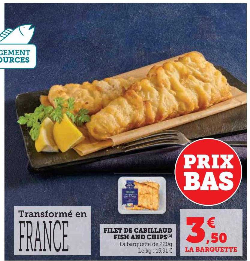 filet de cabillaud fish and chips