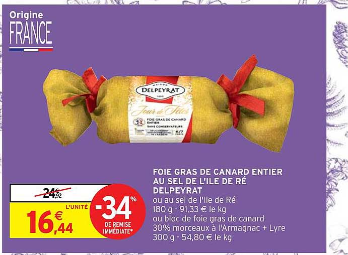 foie gras de canard entier au sel de l'île de ré delpeyrat
