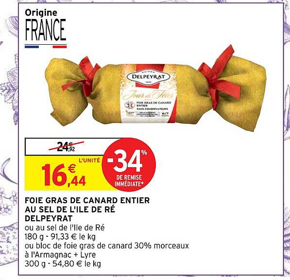 foie gras de canard entier au sel de l'île de ré delpeyrat