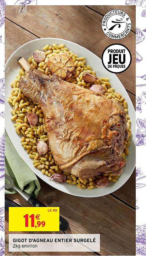gigot d'agneau entier surgelé