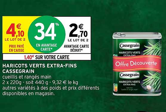 haricots verts extra-fins cassegrain